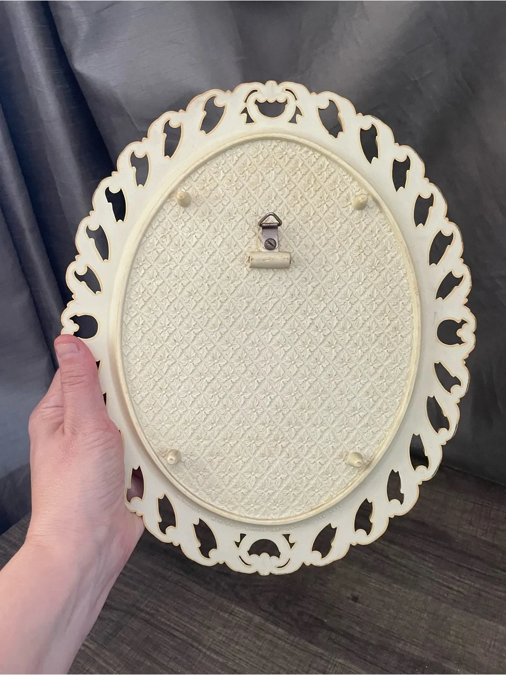Vintage Syroco 1965 Oval Cream Gold Hollywood Regency Mirror 10x12